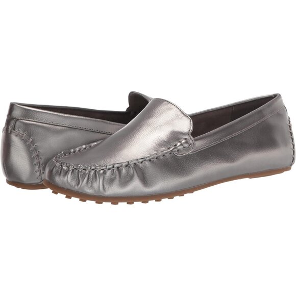 Aerosoles Womens Gunmetal Combo Closed Rounded Toe Over Drive Flats Loafer - Picture 7 of 7